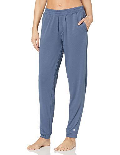 Women's Solid French Terry Cuffed Long Lounge Pant with Pockets