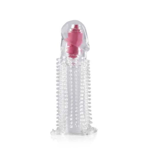FANGS 5.5-Inch Vibrating Penis Enhancer with Dense Soft Ticklers Penis Sleeve