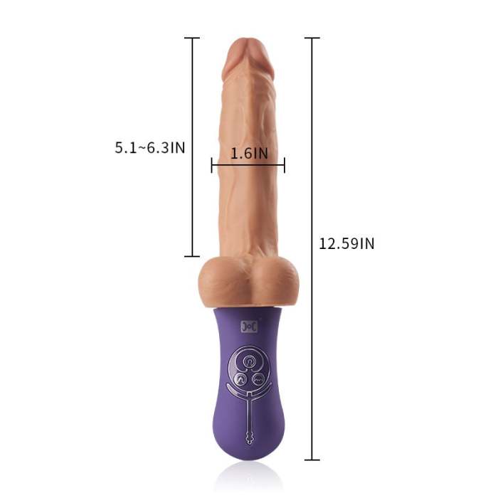 Allovers 11-Inch 10 Vibrating 6 Telescoping Rotating Lifelike Silicone Realistic Dildo