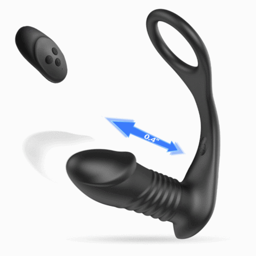 Ben 10 Thrilling Vibration 3 Thrusting Silicone Remote Control Cock Ring Anal Vibrator