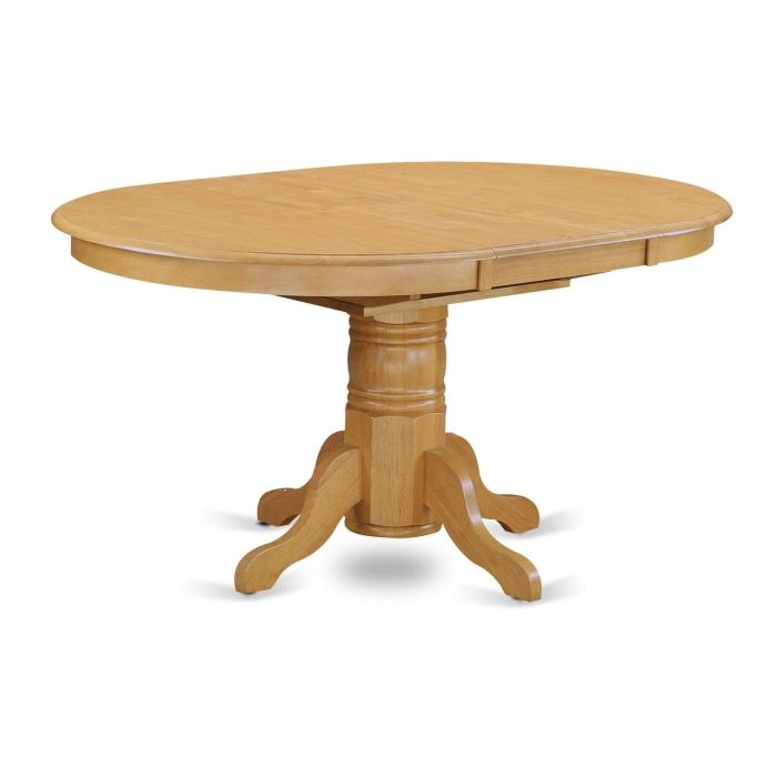 Furniture Avab5-oak-55 5pc Oval 42/60 inch Table with 18 in Self Storing Butterfly Leaf and 4 Parson Chair with Oak Le