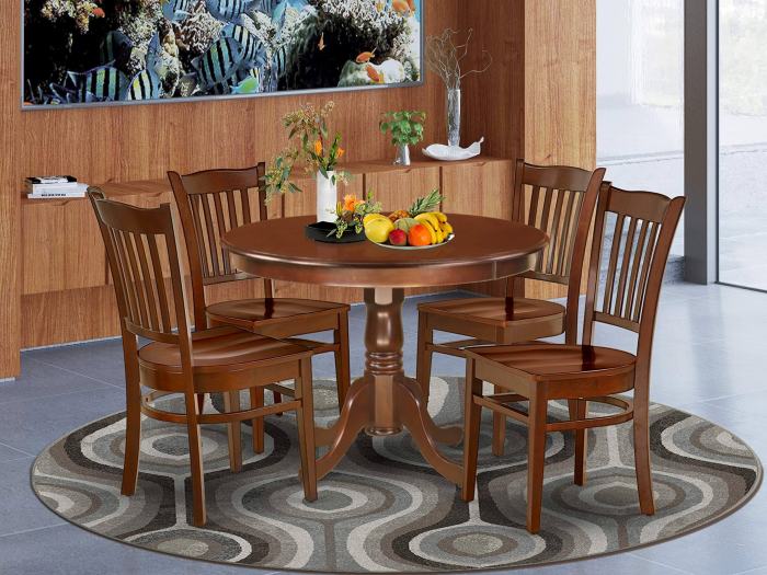 Furniture Hartland 5-Piece Wood Dining Table and Chair Set in Mahogany - Hlgr5-mah-w