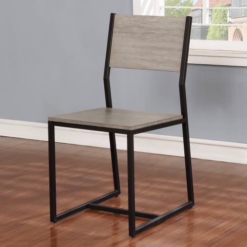 Furniture of America Siegel Two-Tone Dining Chairs (Set of 2), Size: Black/Sand Grey