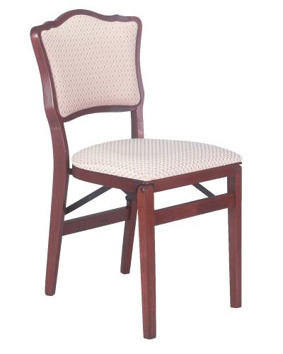 Stakmore French Upholstered Folding Chair - Set of 2 Cherry