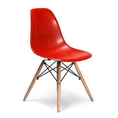 Side Chair AllModern Color: Red/Natural