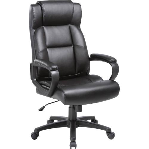 Lorell LLR41844 Soho High-Back Leather Executive Chair Black