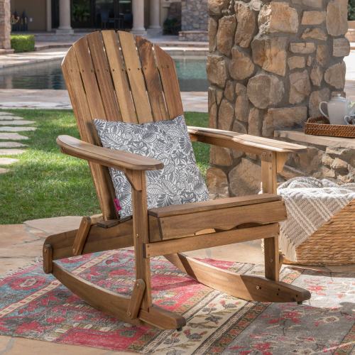 Malibu Outdoor Adirondack Rocking Chair by Christopher Knight Home - Brown
