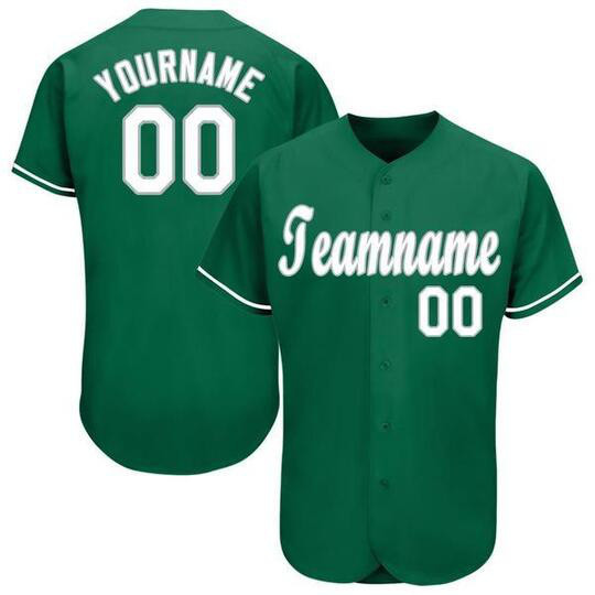 Custom Green V-Neck Short Sleeves Team Baseball Jersey