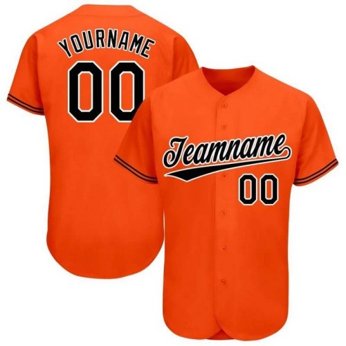 Custom Orange V-Neck Short Sleeves Team Baseball Jersey