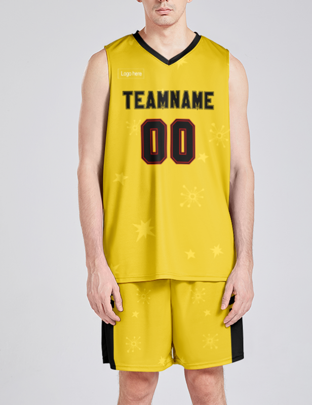Yellow And Black Basketball Jersey Custom and Shorts