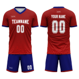 Custom Red And Blue Sublimation Soccer Uniform Jerseys