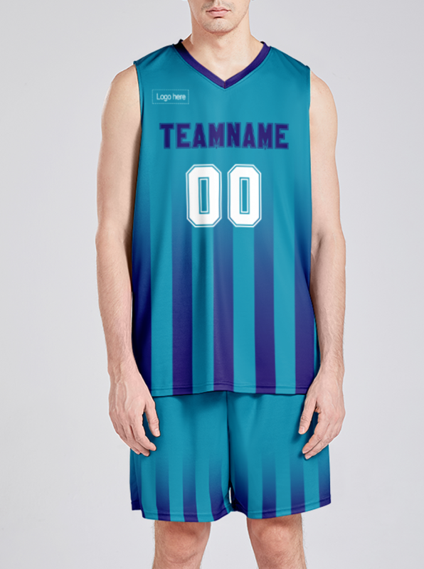 Custom Lake Blue And Blue Pinstripe Authentic Suit Basketball Jersey