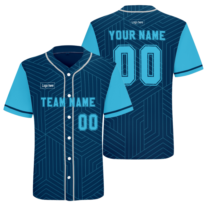 Custom Iron Blue 3D Pattern Jersey Design Baseball