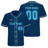 Custom Iron Blue Pinstripe Baseball Jersey