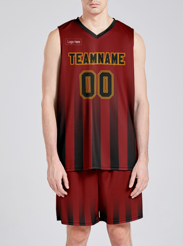 Custom Maroon And Black Pinstripe Authentic Suit Basketball Jersey