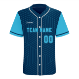 Custom Iron Blue 3D Pattern Jersey Design Baseball