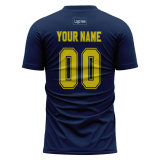 Custom Blue And Yellow Football Jersey Style
