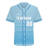 Custom Light Blue Tie Dye Baseball Jersey