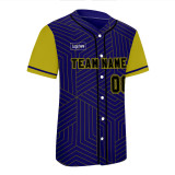 Custom Purple Yellow Design Baseball T shirt