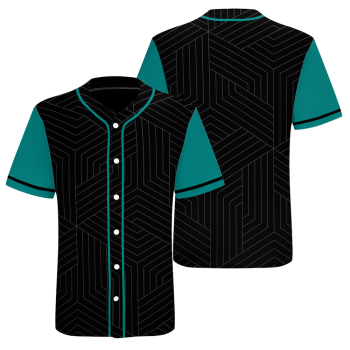 Custom Black Lake Blue T-Shirt Designs Sublimation Baseball Jersey