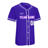 Custom Purple Pinstripe Baseball Jerseys