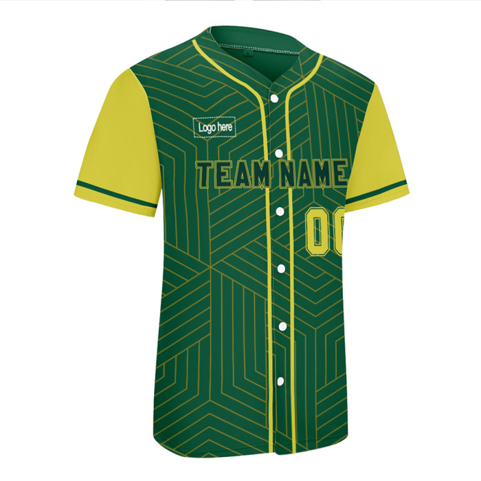 Custom Green Yellow Baseball T Shirts Designs
