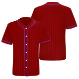 Custom Maroon Pinstripe Baseball Jersey