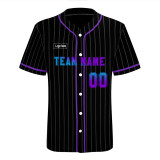Custom Black Pinstripe Baseball Jersey