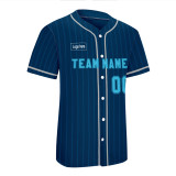 Custom Iron Blue Pinstripe Baseball Jersey