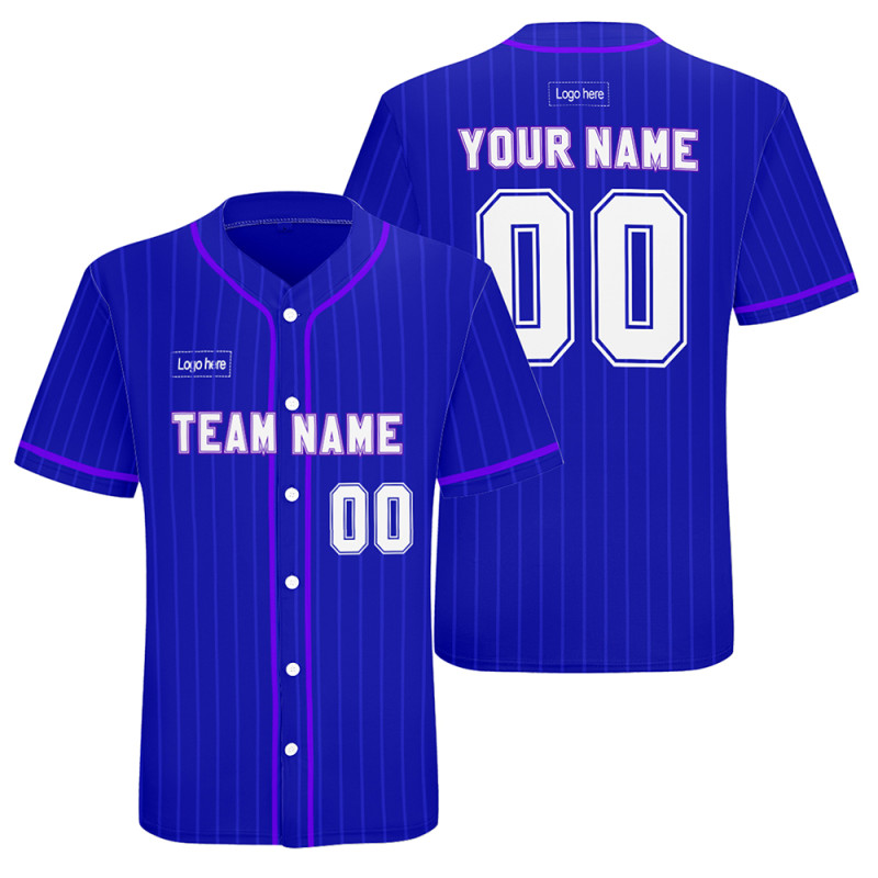 Custom Blue Pinstripe Baseball Uniforms