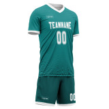 Custom Lake Green Soccer Uniform Jerseys