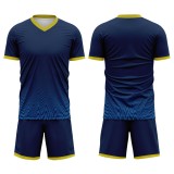 Custom Blue Authentic Fade Team Soccer Uniforms