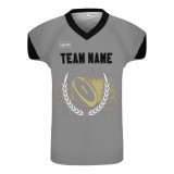 Custom Light Gray Rugby Jersey With Name And Number