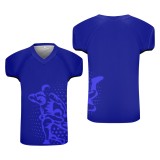Custom Royal Blue Short Sleeve Rugby Shirt