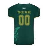 Custom Olive Green Rugby Jersey With Short Sleeve