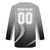 Custom Gray White-Black Hockey Jersey
