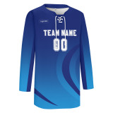 Custom Blue White Hockey Jersey