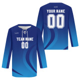 Custom Blue White Hockey Jersey