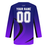 Custom Purple Black-White Hockey Jersey