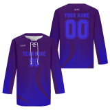 Custom Purple Blue Hockey Jersey