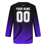 Custom Black Purple-White Hockey Jersey