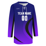 Custom Purple Black-White Hockey Jersey