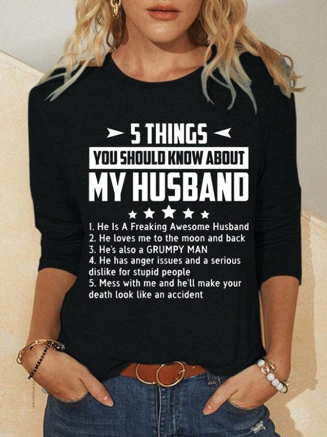 Five Things About My Husband Shirts & Tops