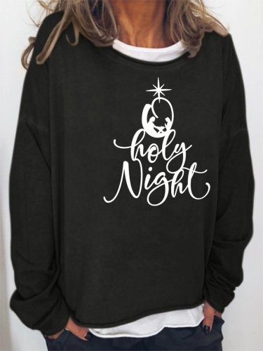 Holy Night Letter Sweatshirt