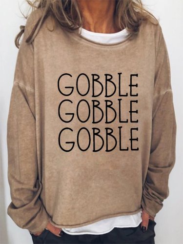 Gobble Gobble Gobble Loosen Crew Neck Vintage Sweatshirt