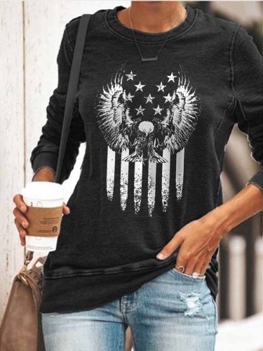 US Flag American Eagle Print Sweatshirt