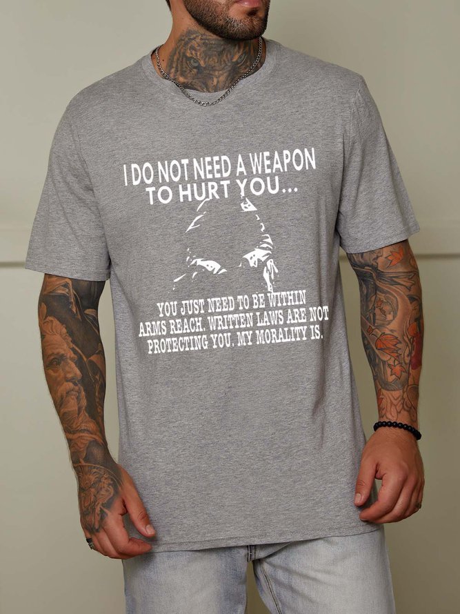 I Do Not Need A Weapon To Hurt You Casual Short Sleeve Shirts & Tops