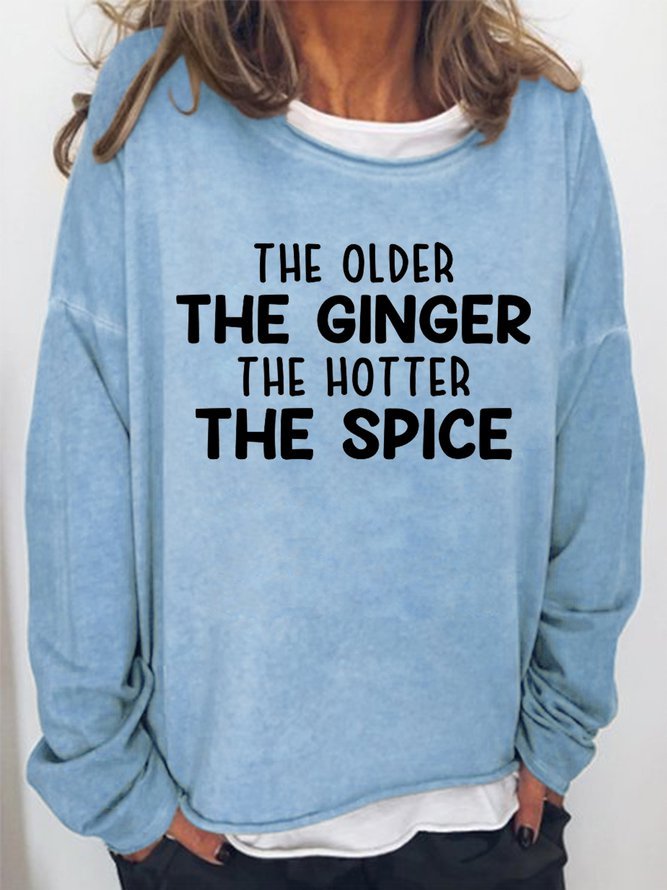 The Older The Ginger Women‘s Cotton-Blend Casual Sweatshirt