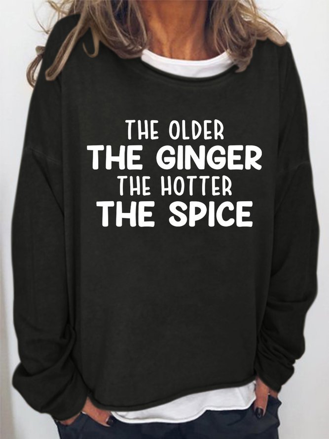 The Older The Ginger Women‘s Cotton-Blend Casual Sweatshirt