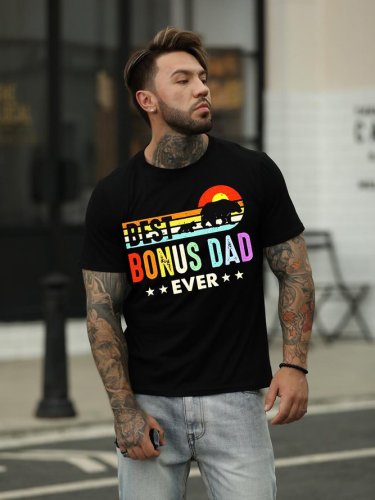 Best Bonus Dad Ever Shirt For Men Vintage T-shirt